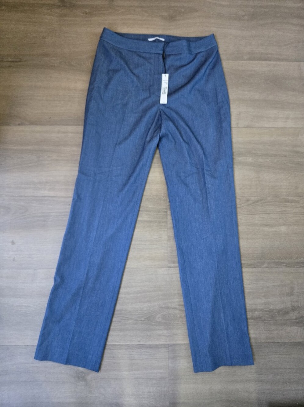 Tahari Blue Straight-Leg Dress Pants